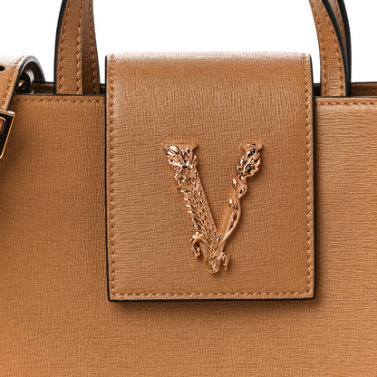 Versace Saffiano Virtus Top Handle Shoulder Bag Camel 7 of 9