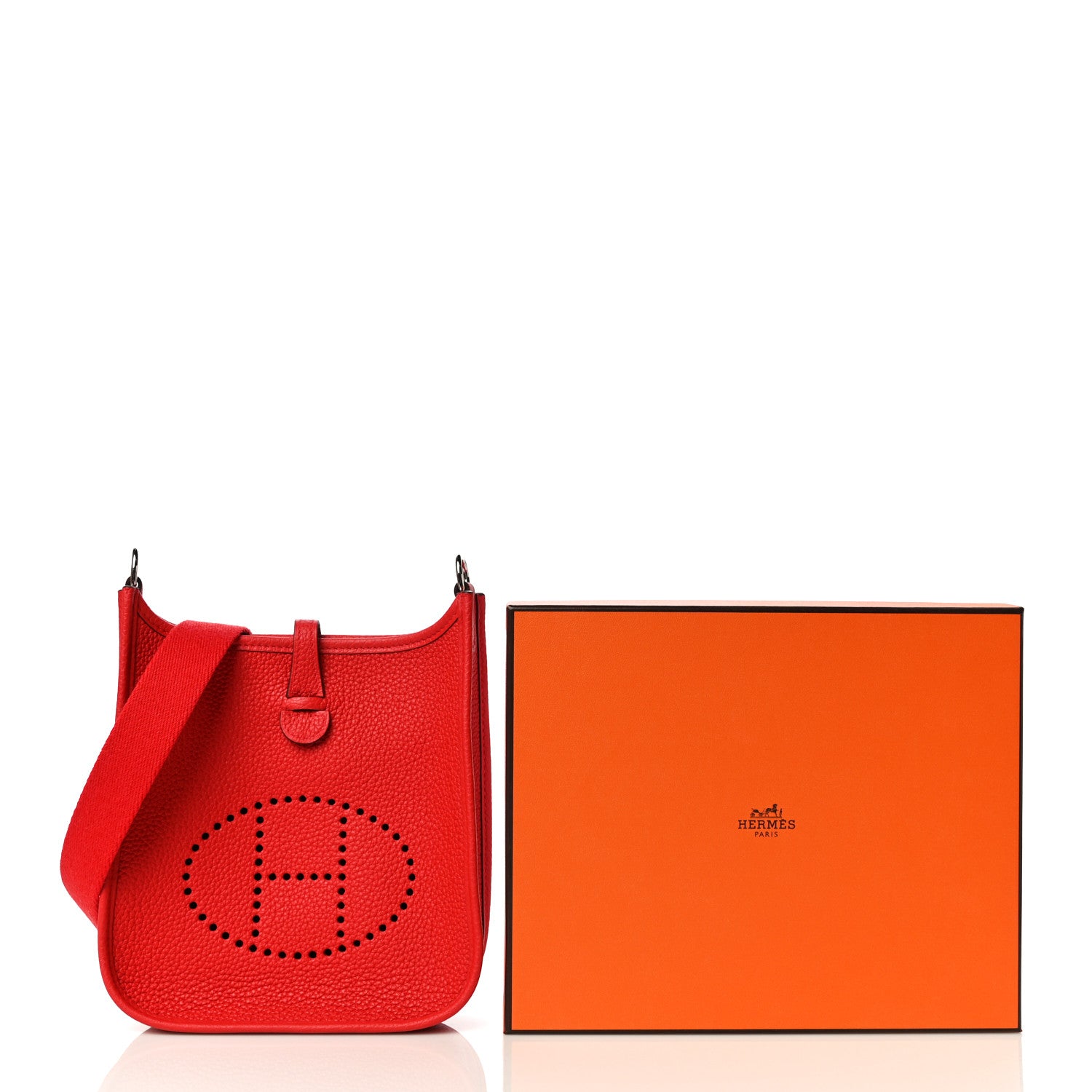 Hermes Taurillon Clemence Evelyne TPM Rouge De Coeur 10 of 10