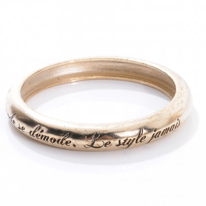 Chanel Metal French Quote Bracelet Bangle Gold 1 of 5