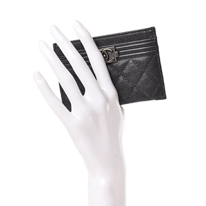 Chanel Caviar Quilted Boy Card Holder Charcoal 2 of 11