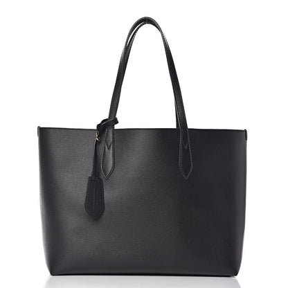 Burberry Grainy Calfskin Haymarket Check Medium Reversible Tote Black 4 of 16