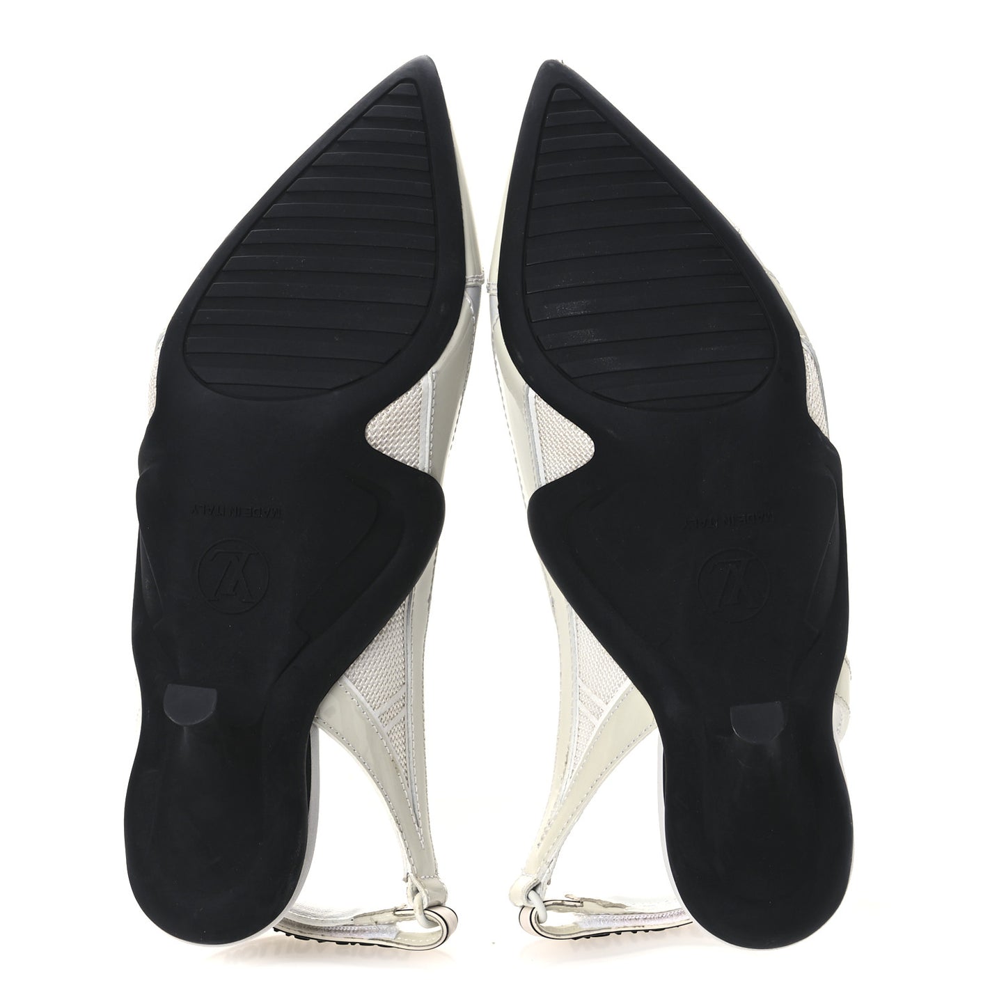 Lambskin Patent Calfskin Archlight Slingback Pumps 39 White Black