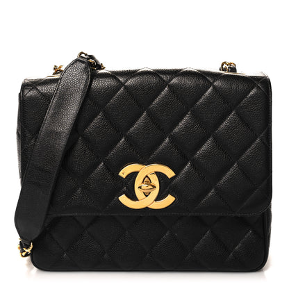Chanel Caviar Quilted Jumbo Square Flap Black 1 of 10