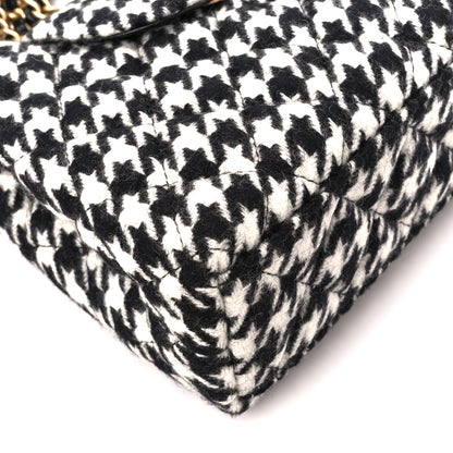 Chanel Tweed Houndstooth Quilted Nano Kelly Shopper Black White 9 of 11