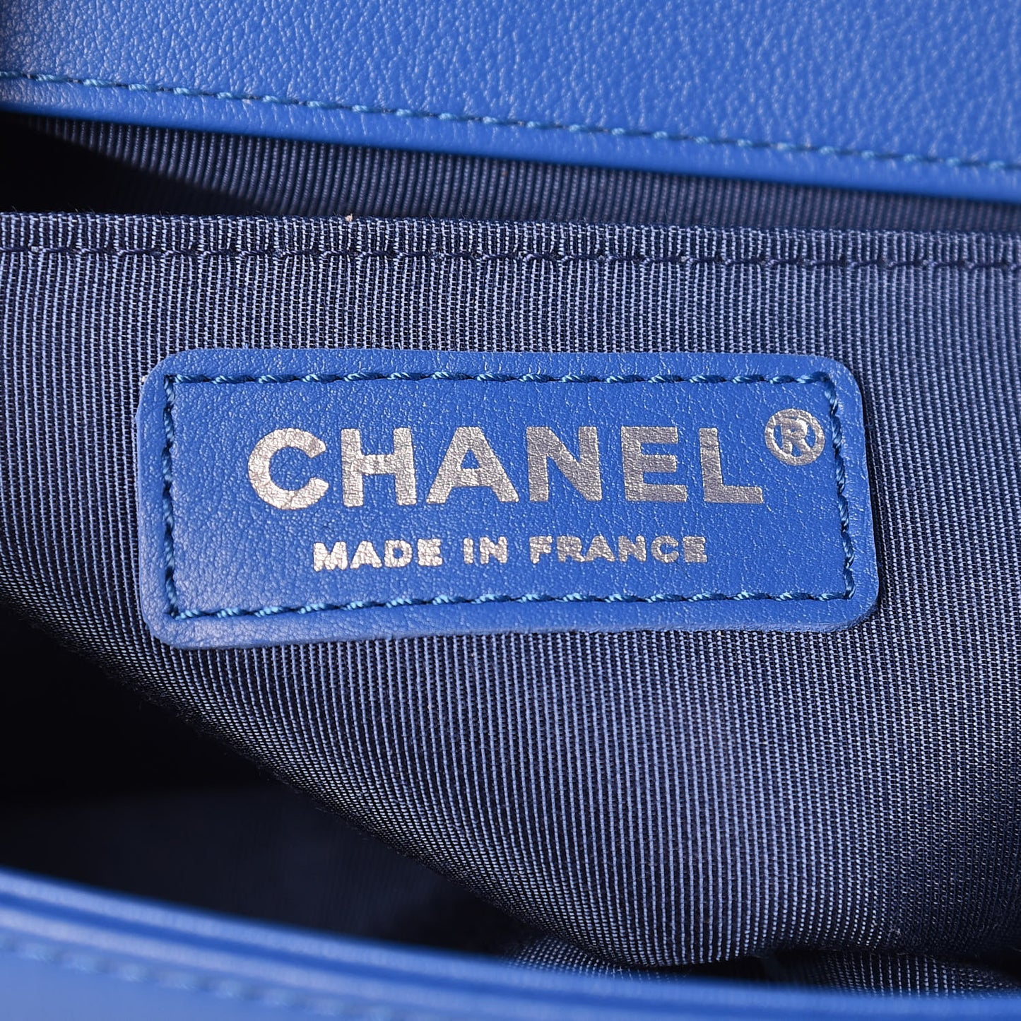 Lambskin Chevron Quilted Medium Boy Flap Blue