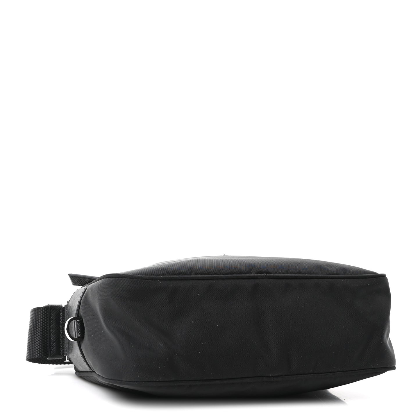 Re-Nylon Vela Saffiano Pocket Double Zip Shoulder Bag Black Black
