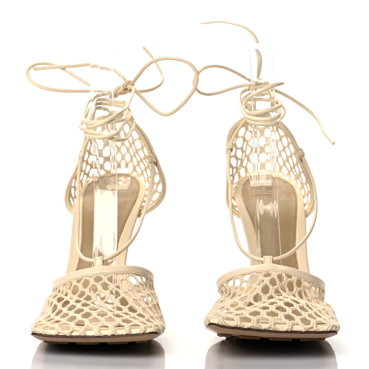 Bottega Veneta Mesh Nappa Stretch Ankle Tie Sandals 38 Toile 2 of 9