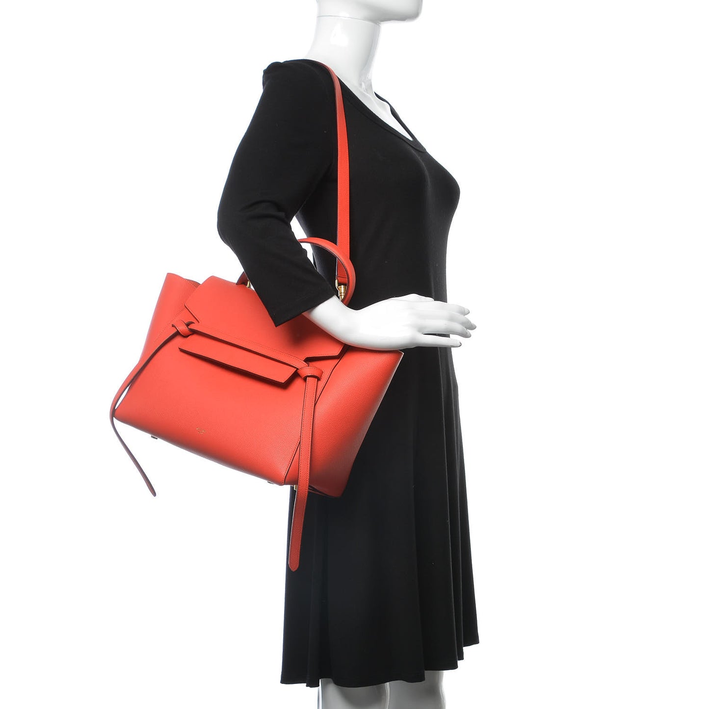 Grained Calfskin Mini Belt Bag Vermillion