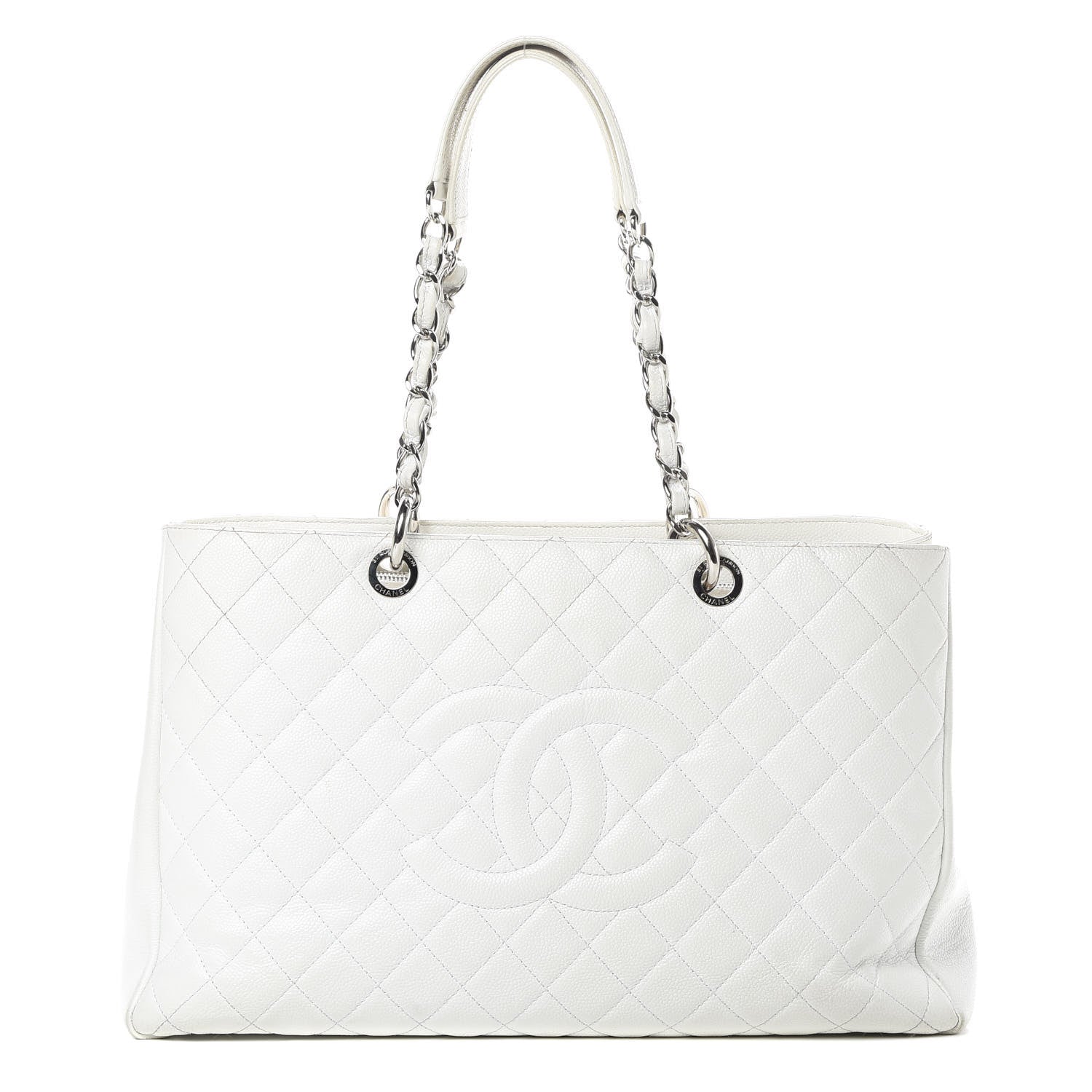 Chanel Caviar Quilted XL Grand Shopping Tote GST White 1 of 15