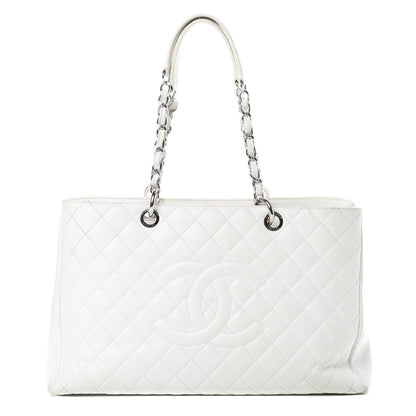 Chanel Caviar Quilted XL Grand Shopping Tote GST White 1 of 15