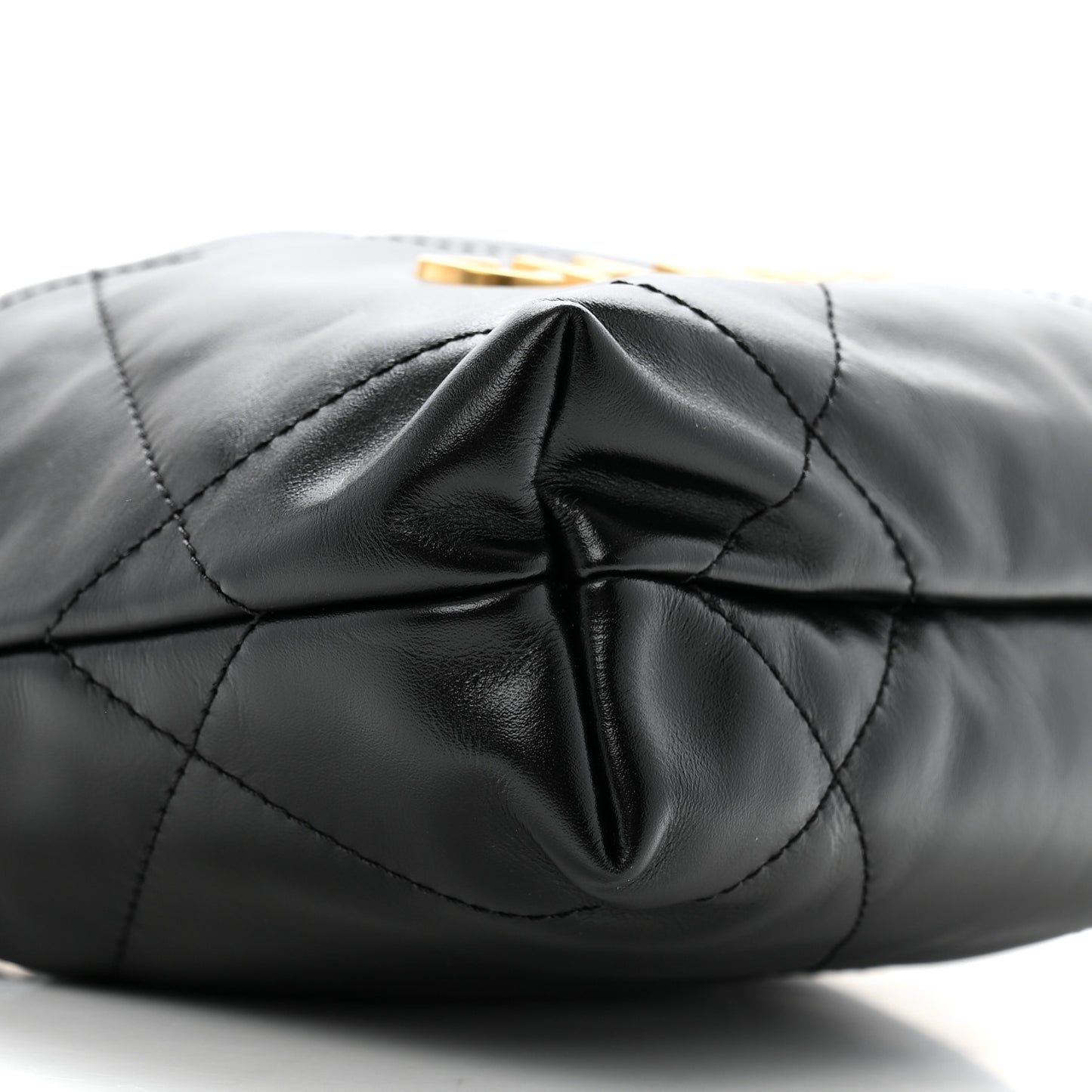 Shiny Calfskin Quilted Mini Chanel 22 Black