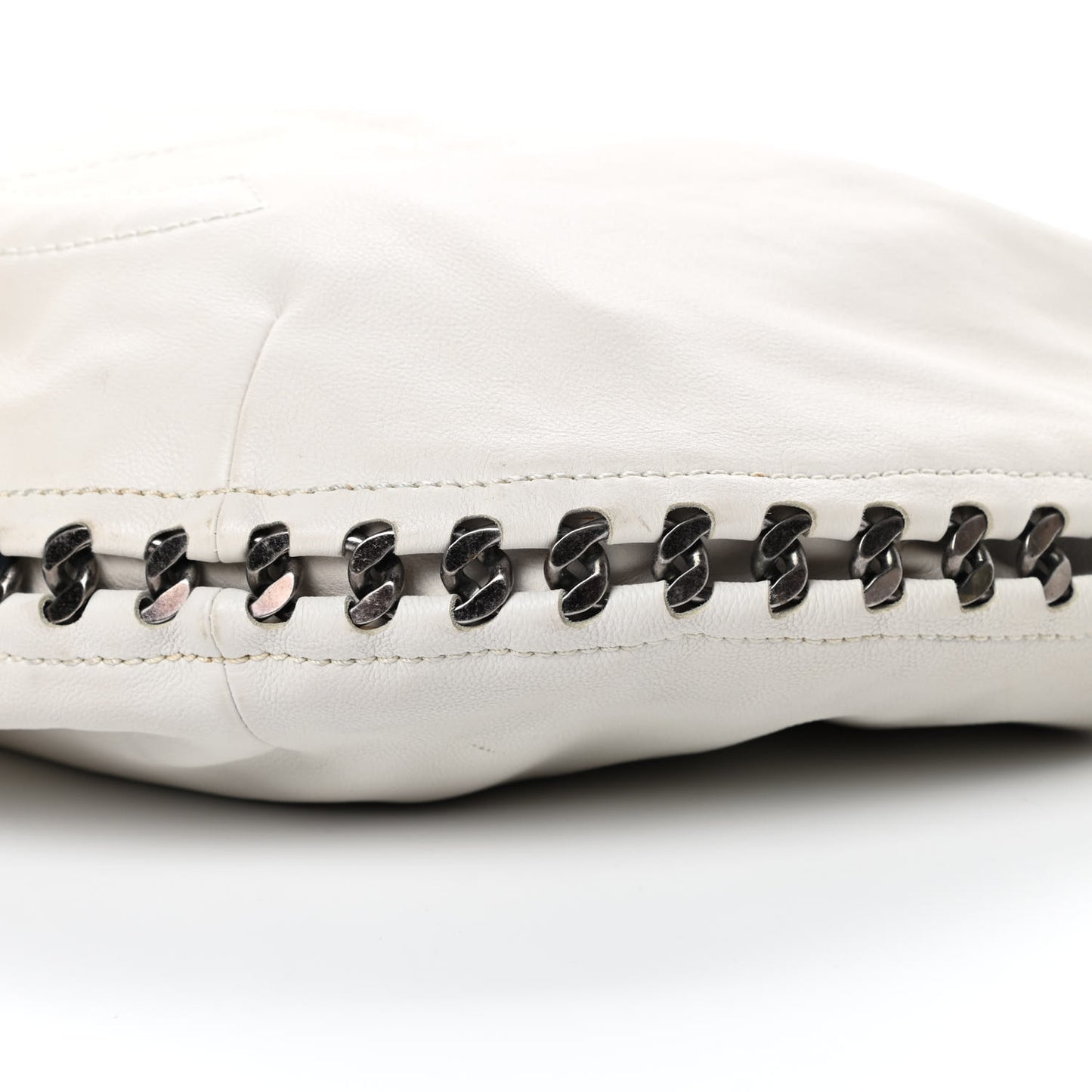 Calfskin Modern Chain Hobo White