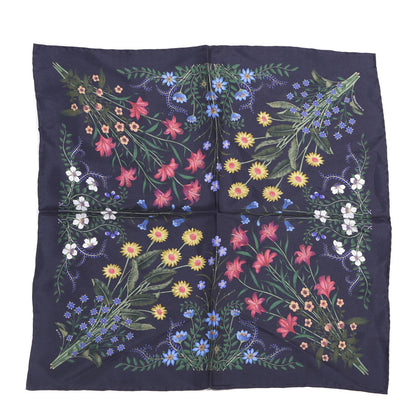 Gucci Silk Twill Nuovoflora Square Handkerchief Midnight Blue Blue 1 of 4