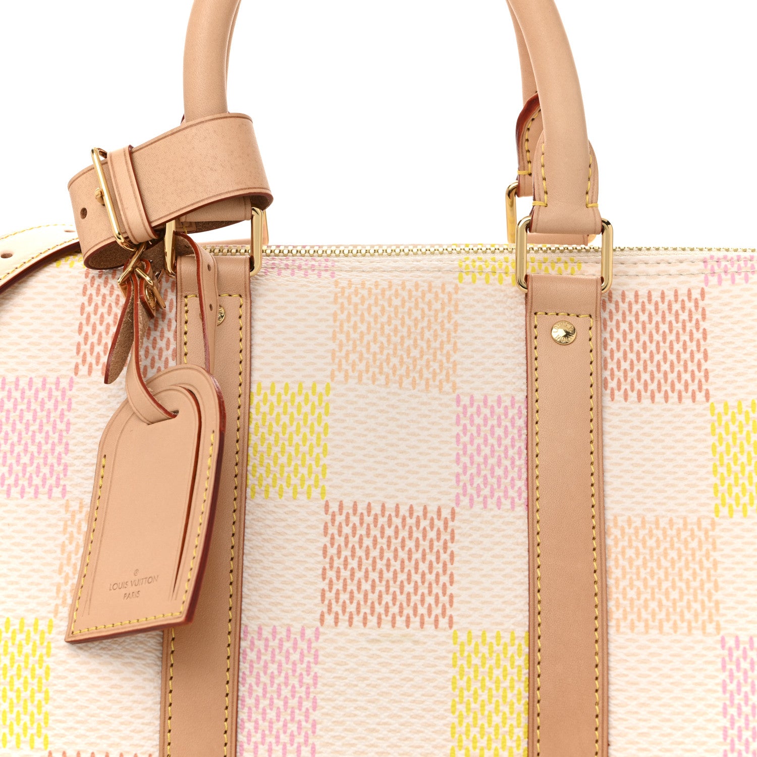 Louis Vuitton Calfskin Damier Keepall Bandouliere 45 Peach 6 of 10