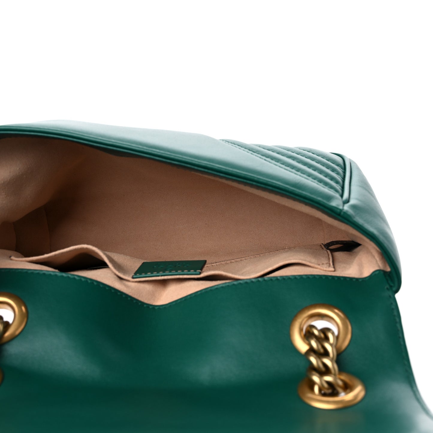 Calfskin Matelasse Mini GG Marmont Shoulder Bag Emerald Green