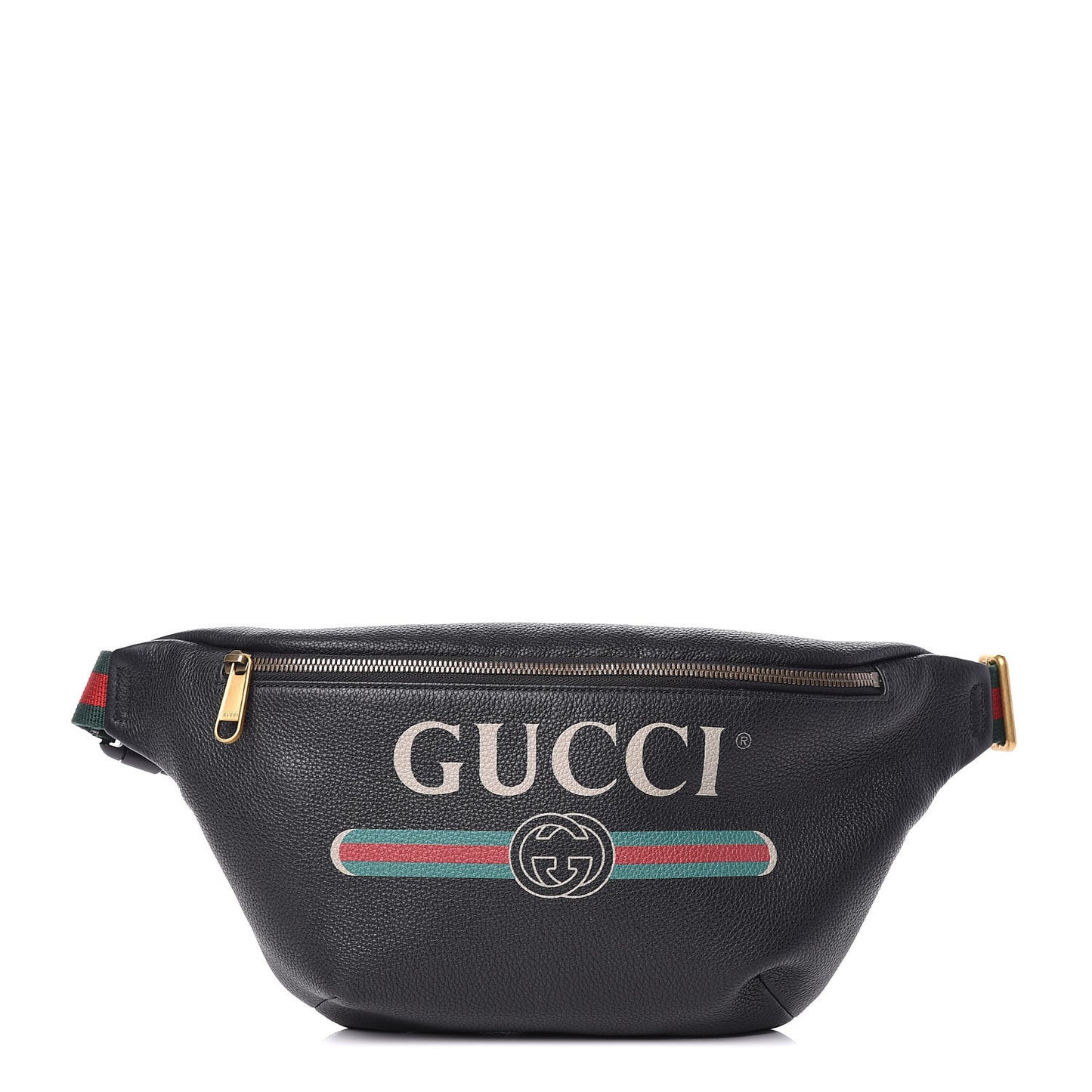 Grained Calfskin Logo Belt Bag Black