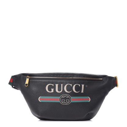 Gucci Grained Calfskin Logo Belt Bag Black 1 of 10