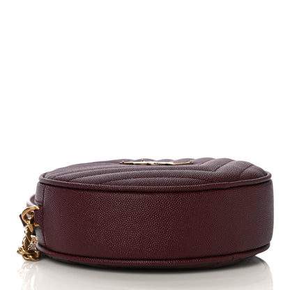 Saint Laurent Grain De Poudre Matelasse Chevron Quilted Round Vinyle Camera Bag Rouge Legion 4 of 10