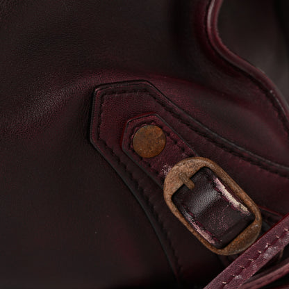 Balenciaga Used Calfskin Rust Hardware Neo Classic City Burgundy 12 of 15