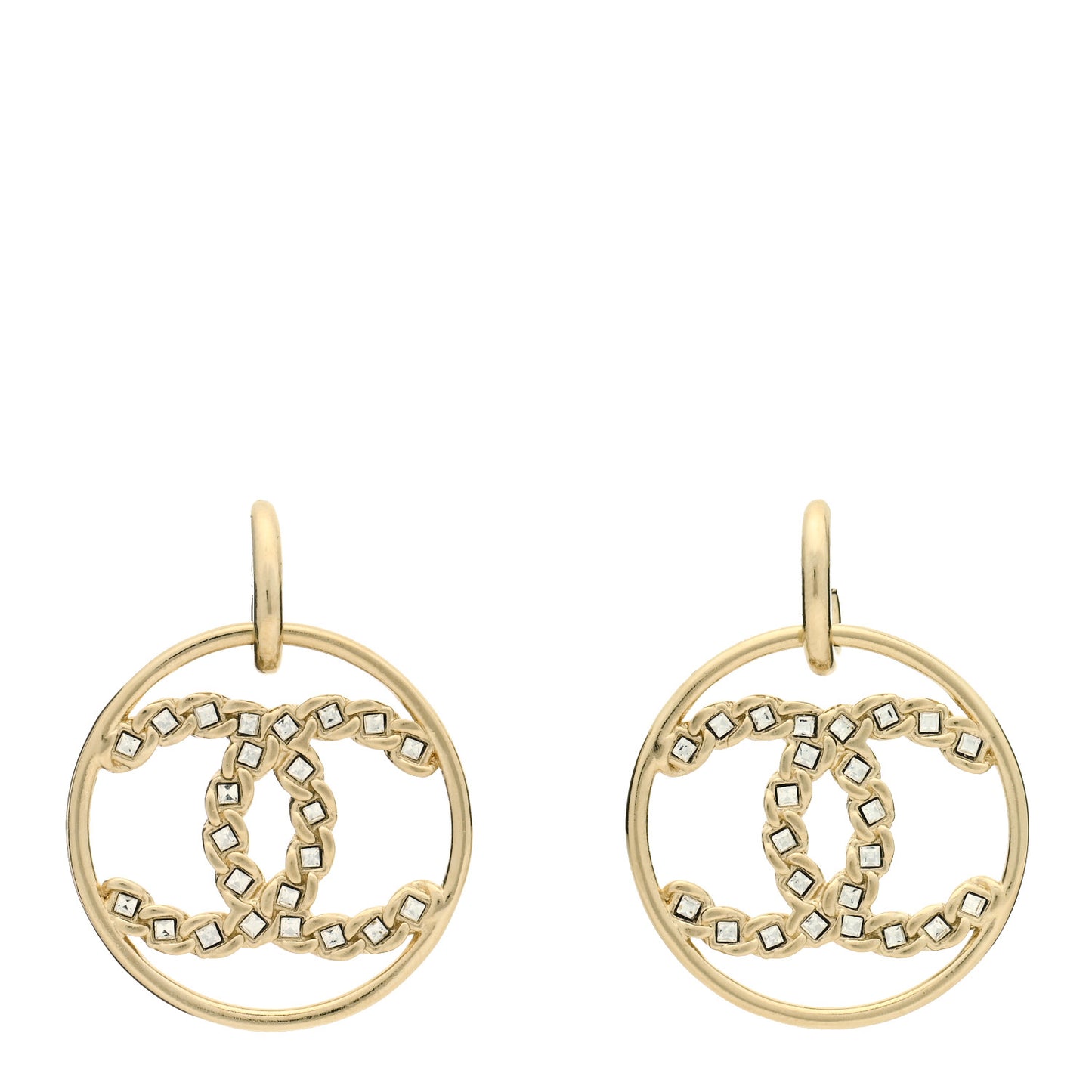 Baguette Crystal High Society CC Drop Earrings Gold