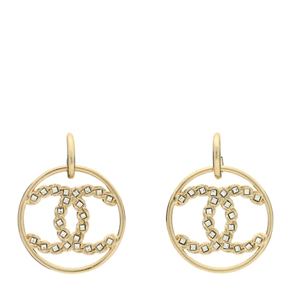 Chanel Baguette Crystal High Society CC Drop Earrings Gold 1 of 5