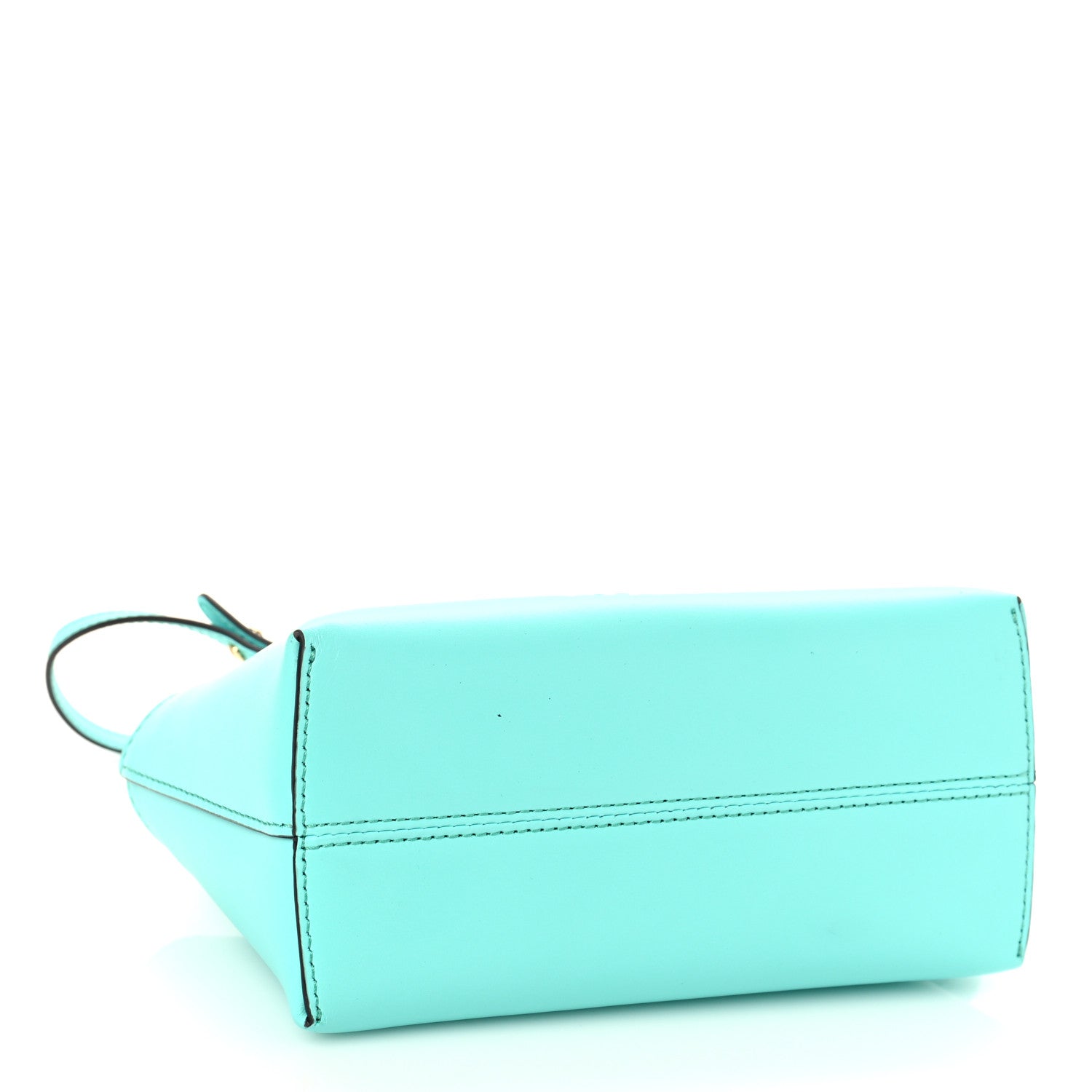 Fendi Vitello King Plexiglass Logo Embossed Mini By The Way Top Handle Boston Bag Spring Turquoise 4 of 8