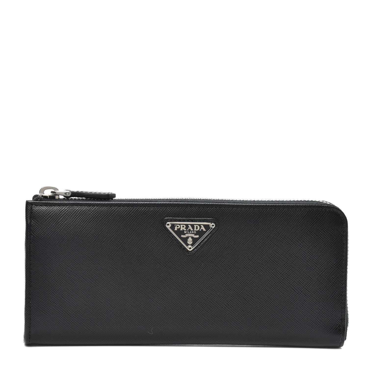 Prada Saffiano Zip Around Wallet Black 1 of 6