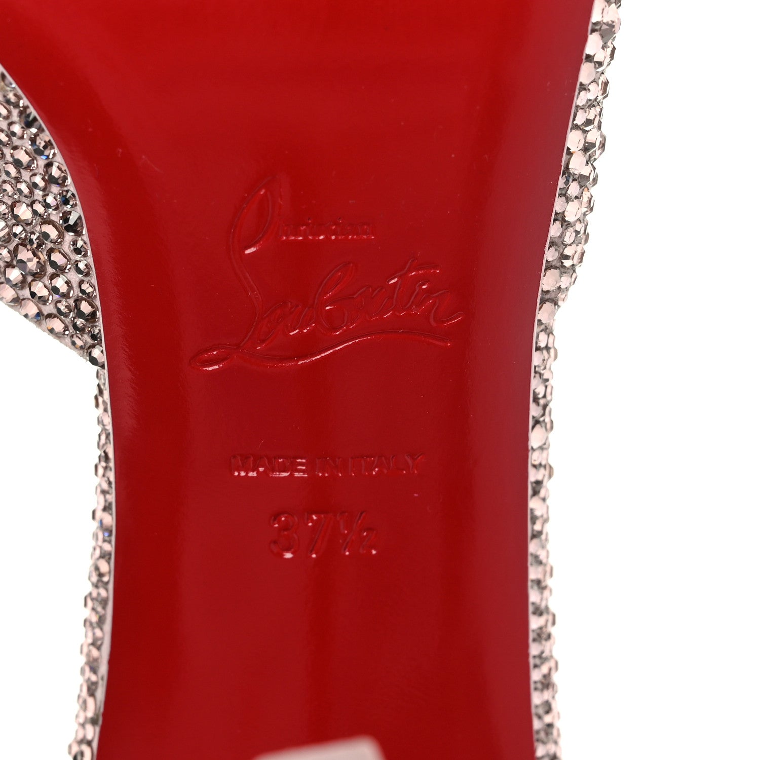 Christian Louboutin Suede Crystal Strass Plume Pin Up 100 37.5 Vintage Rose 6 of 7