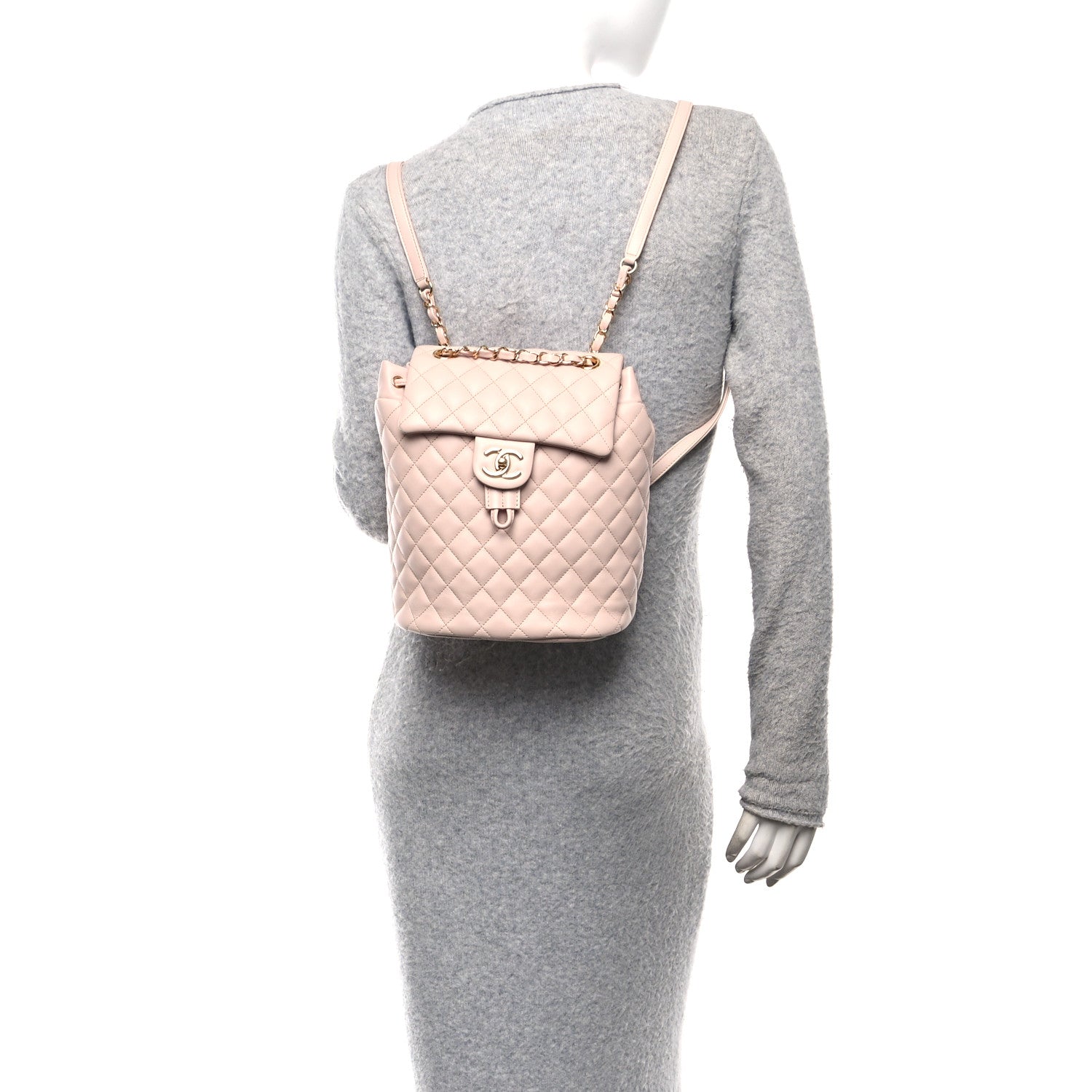 Chanel Calfskin Quilted Small Urban Spirit Backpack Beige 2 of 10