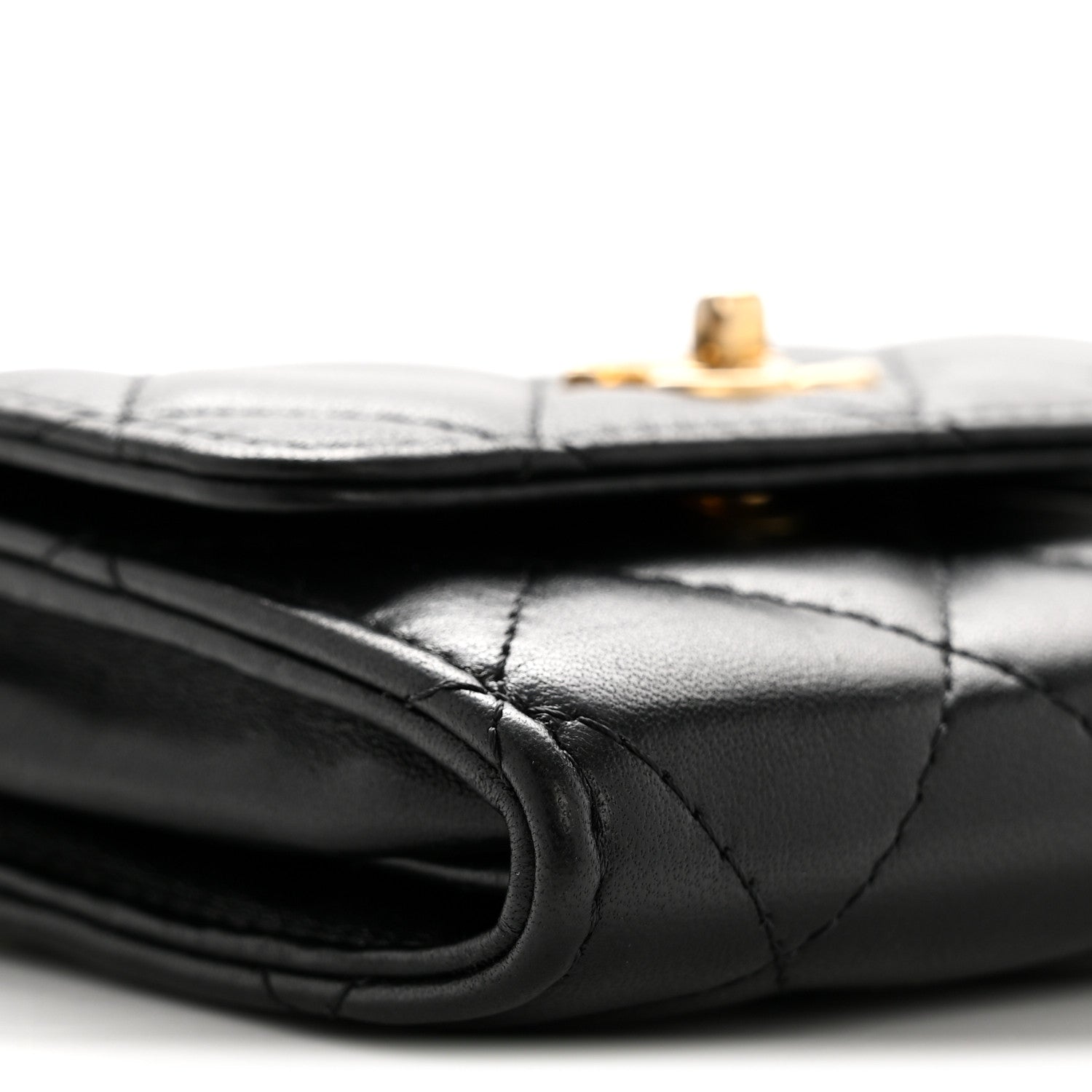 Chanel Lambskin Quilted Pearl Crush Clutch With Chain Black 10 of 14