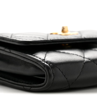 Chanel Lambskin Quilted Pearl Crush Clutch With Chain Black 10 of 14