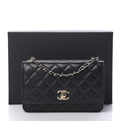Chanel Lambskin Quilted Trendy CC Wallet On Chain WOC Black 13 of 13