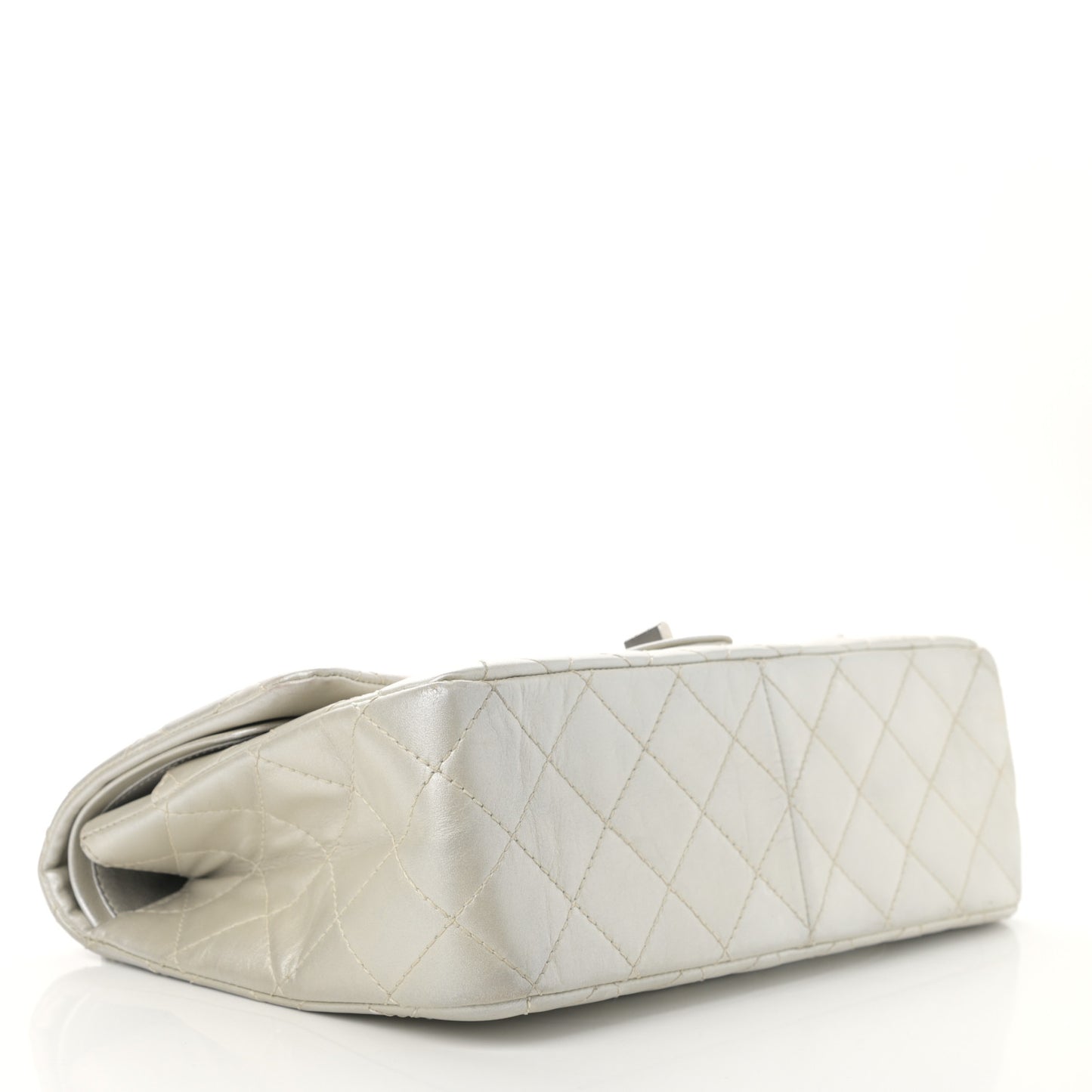 Metallic Lambskin Quilted 2.55 Reissue 227 Flap Silver