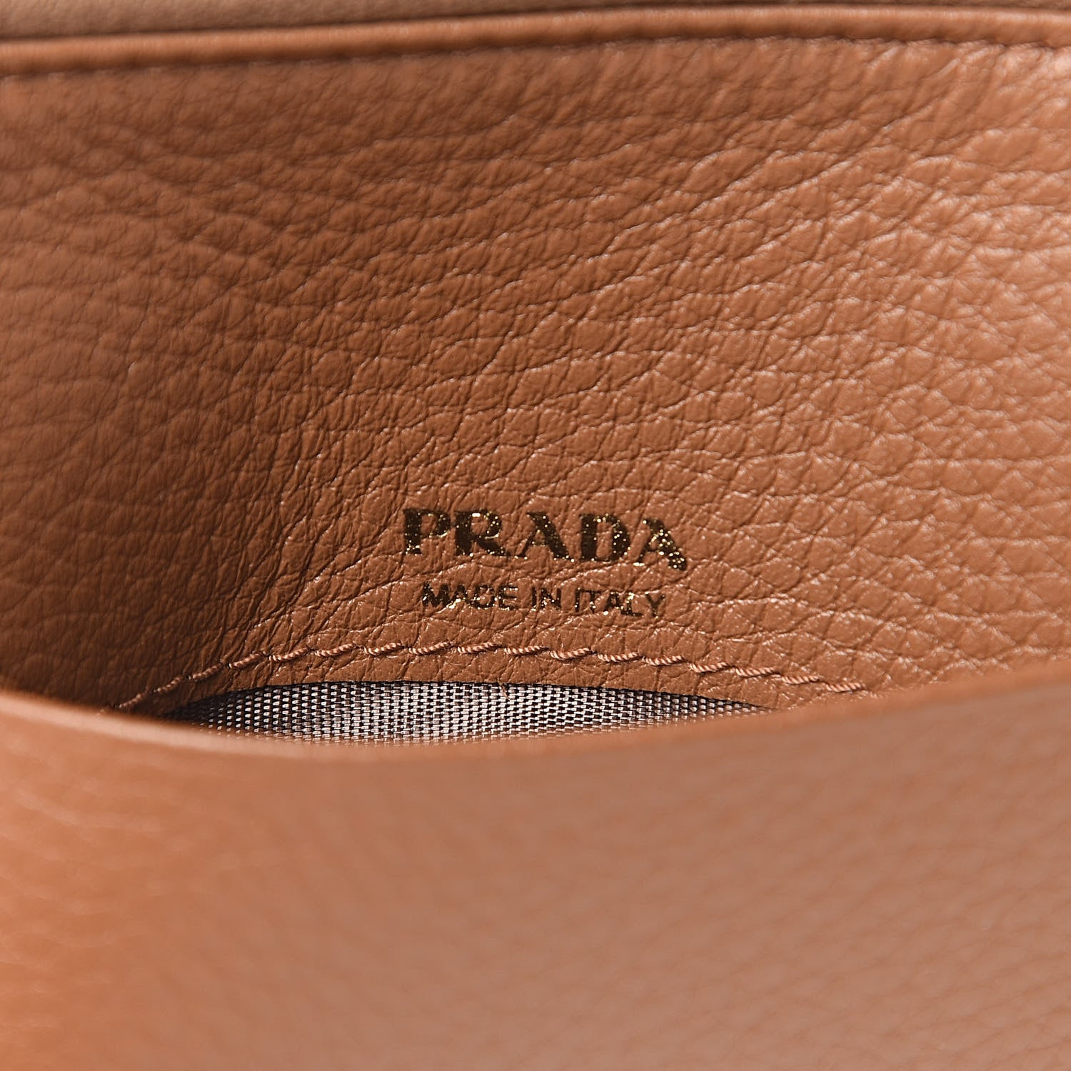 Prada Vitello Grain Zip Card Holder Cuoio 6 of 7