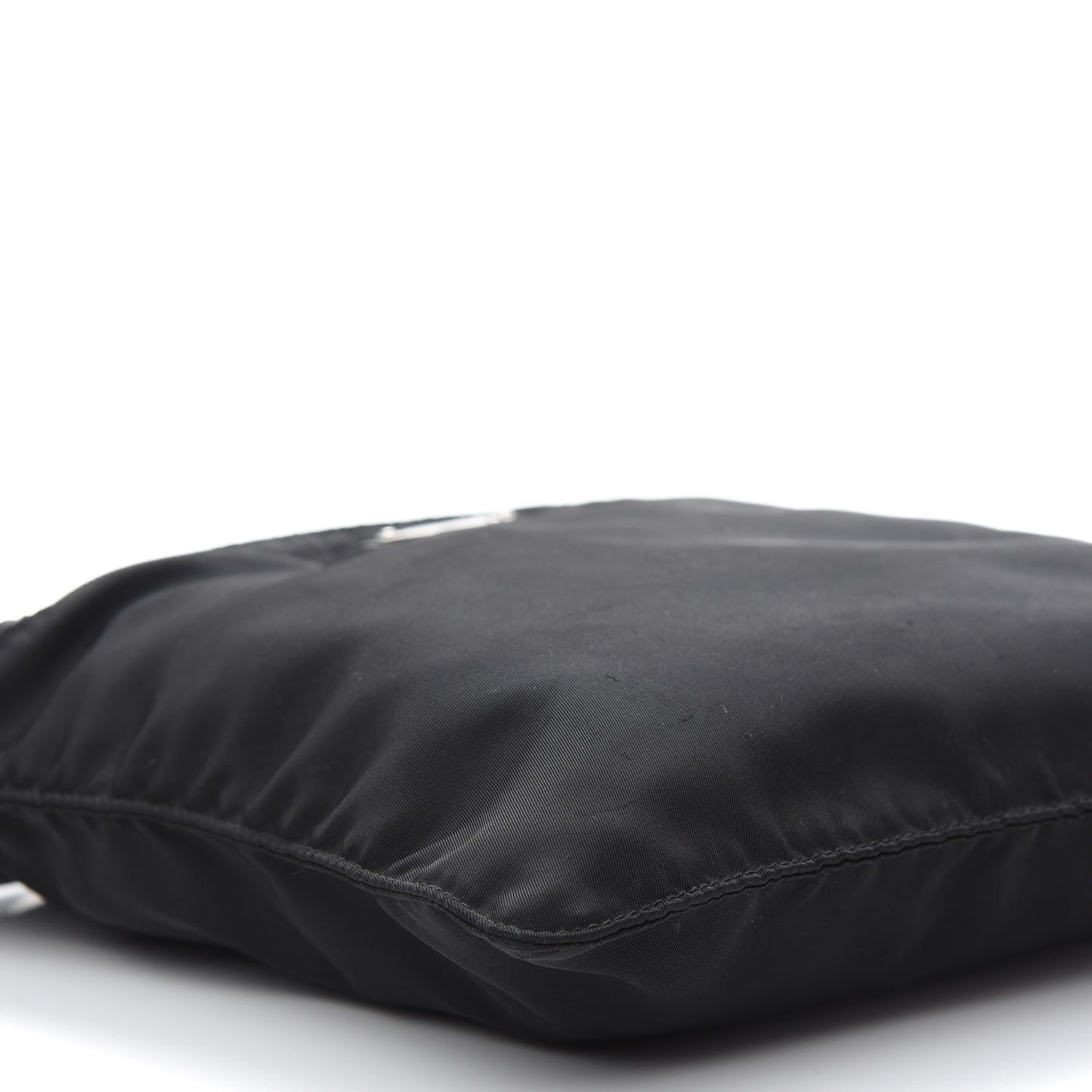 Nylon Saffiano Flat Messenger Bag Black