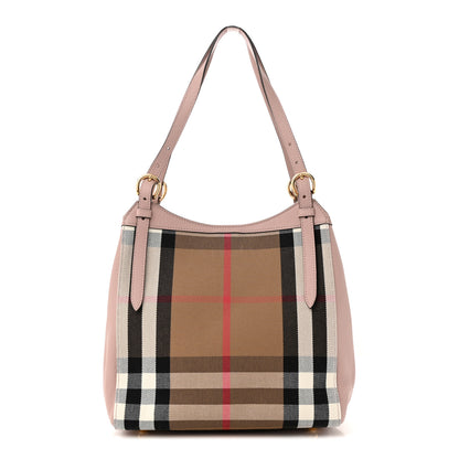 Burberry House Check Grainy Calfskin Small Canterbury Tote Pale Orchid 1 of 12