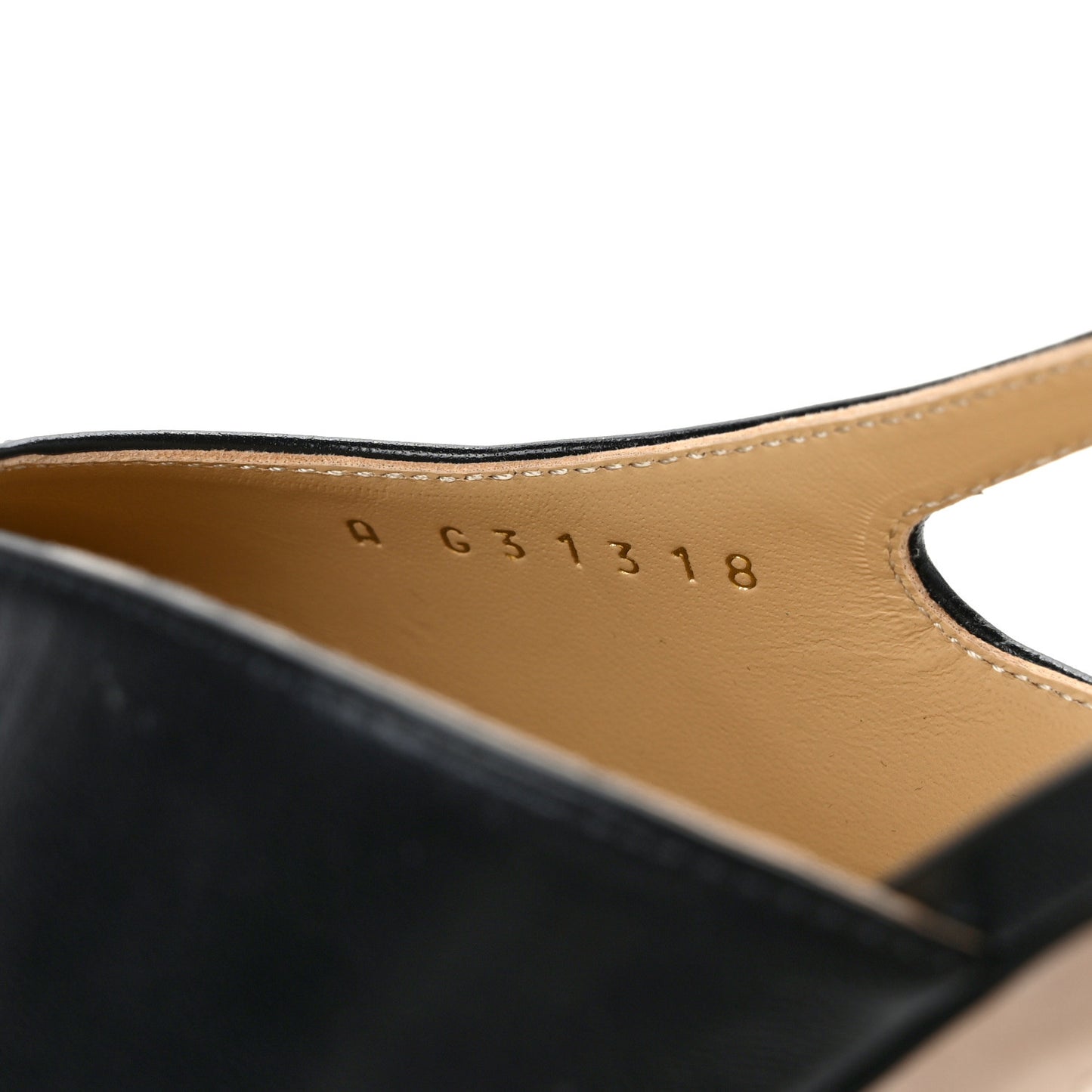 Lambskin Patent Cap Toe CC Slingback Pumps 39.5 Black