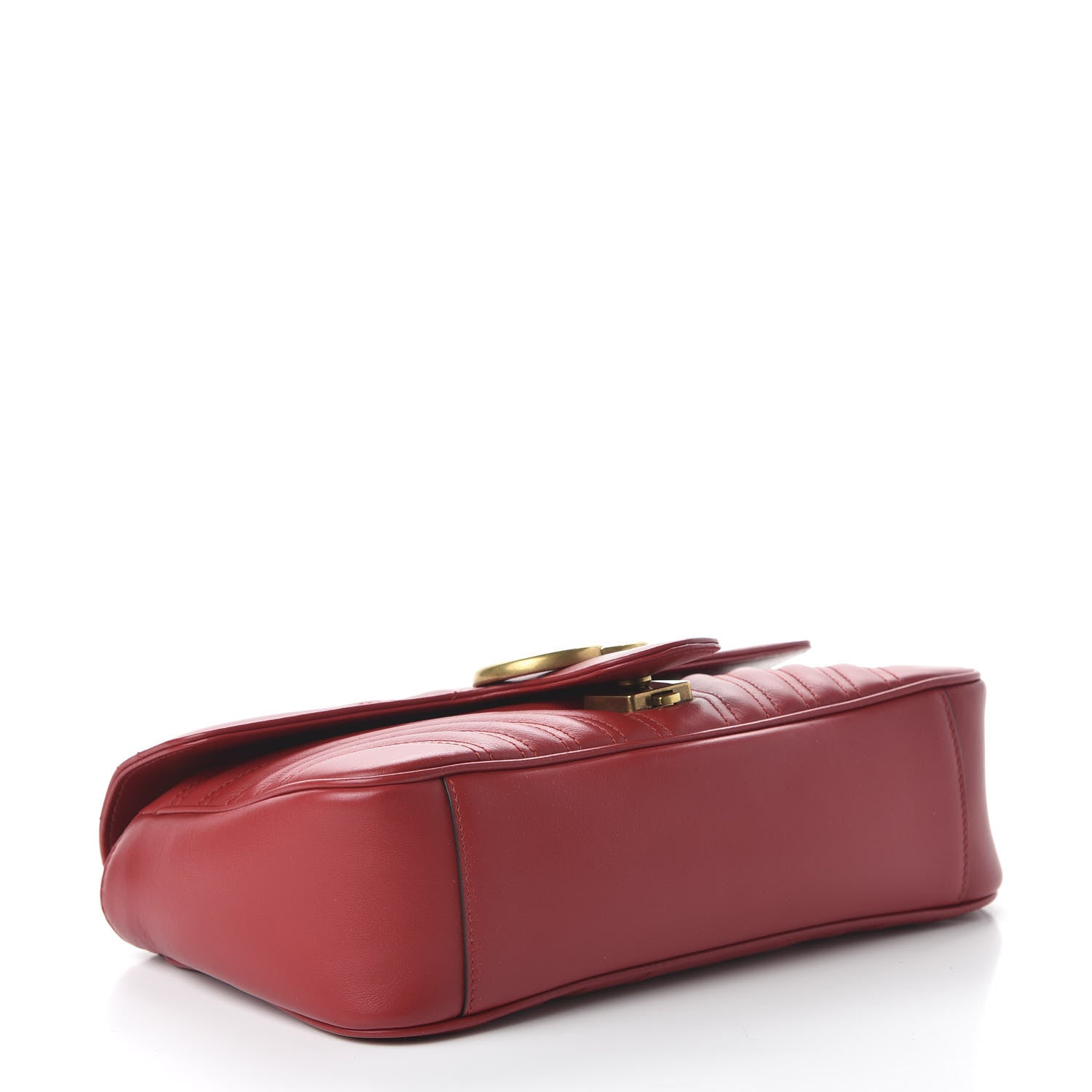 Gucci Calfskin Matelasse Small GG Marmont Shoulder Bag Hibiscus Red 4 of 10