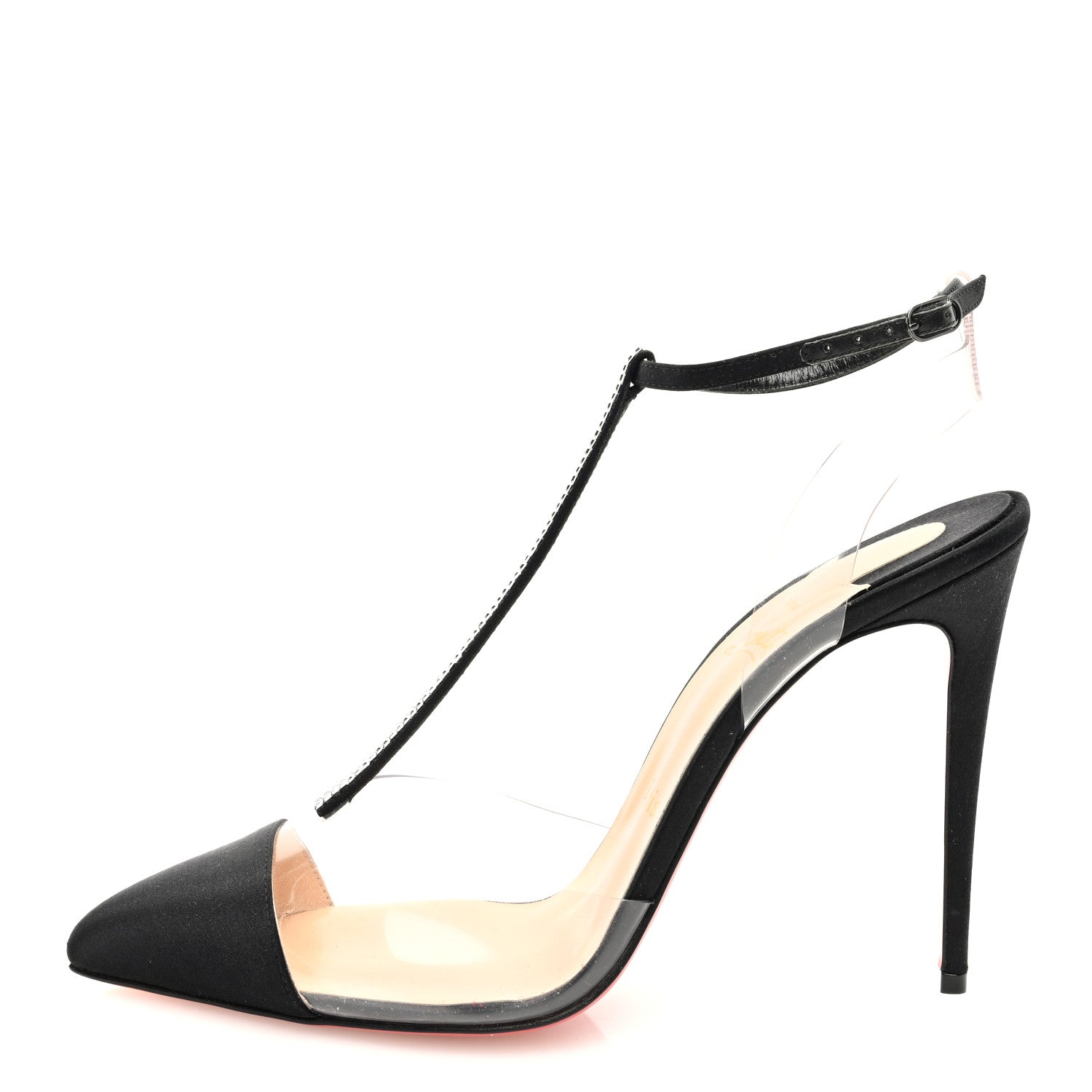 Christian Louboutin Satin PVC Crystal Nosy 100 Pumps 40 Black 1 of 8