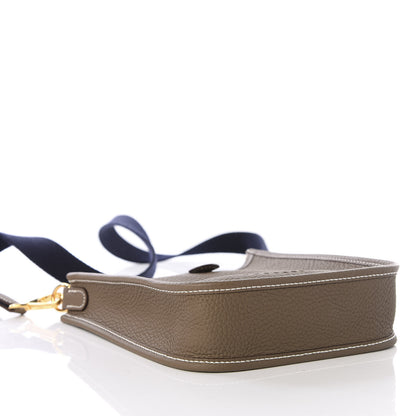 Hermes Taurillon Clemence Amazone Evelyne TPM Etoupe Bleu Indigo 3 of 9