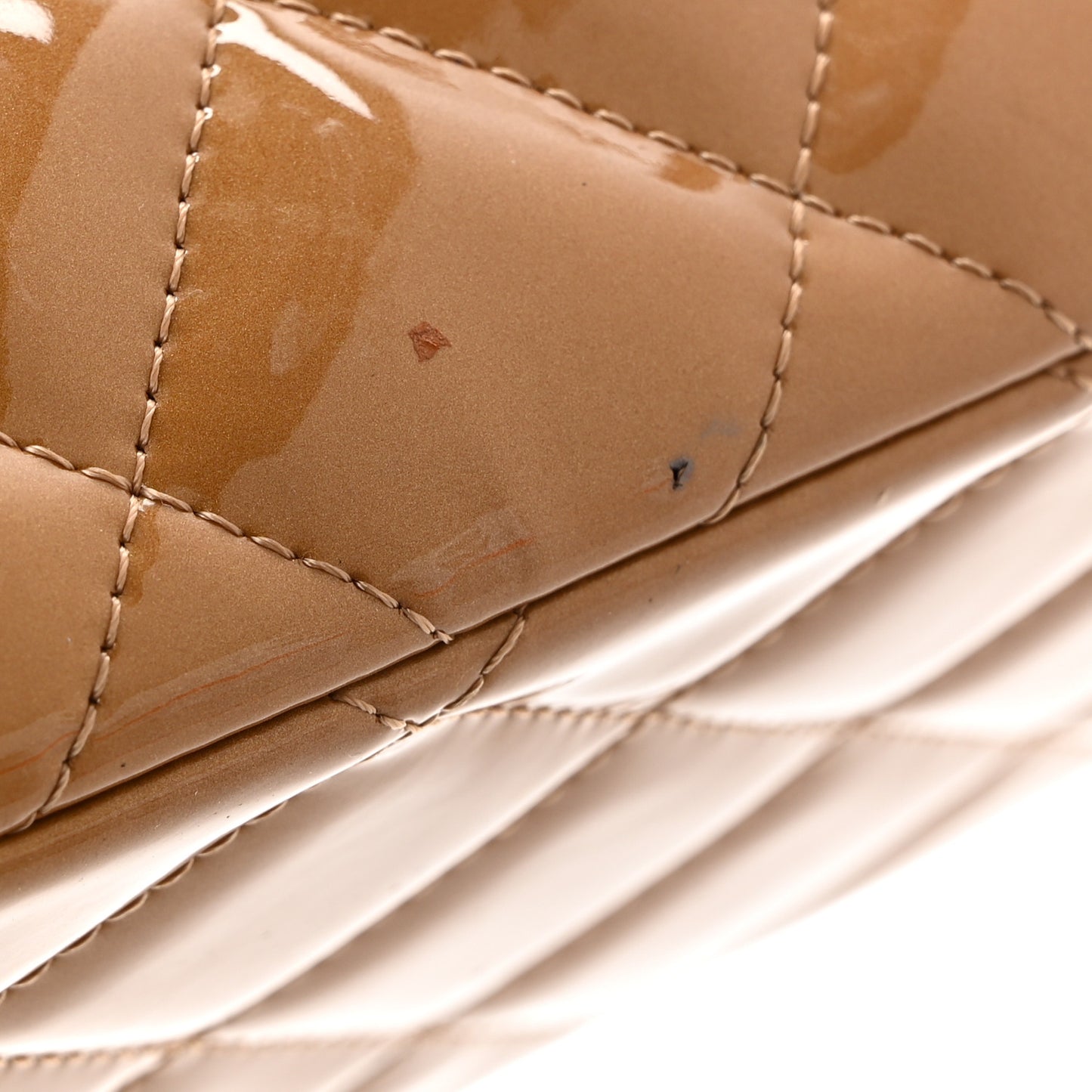 Patent Quilted Jumbo Double Flap Light Brown
