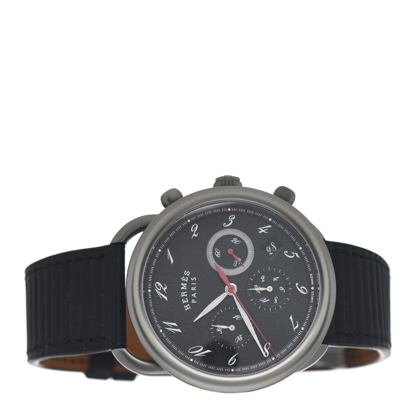 Titanium Barenia 41mm Chronograph Arceau Automatic Watch Noir