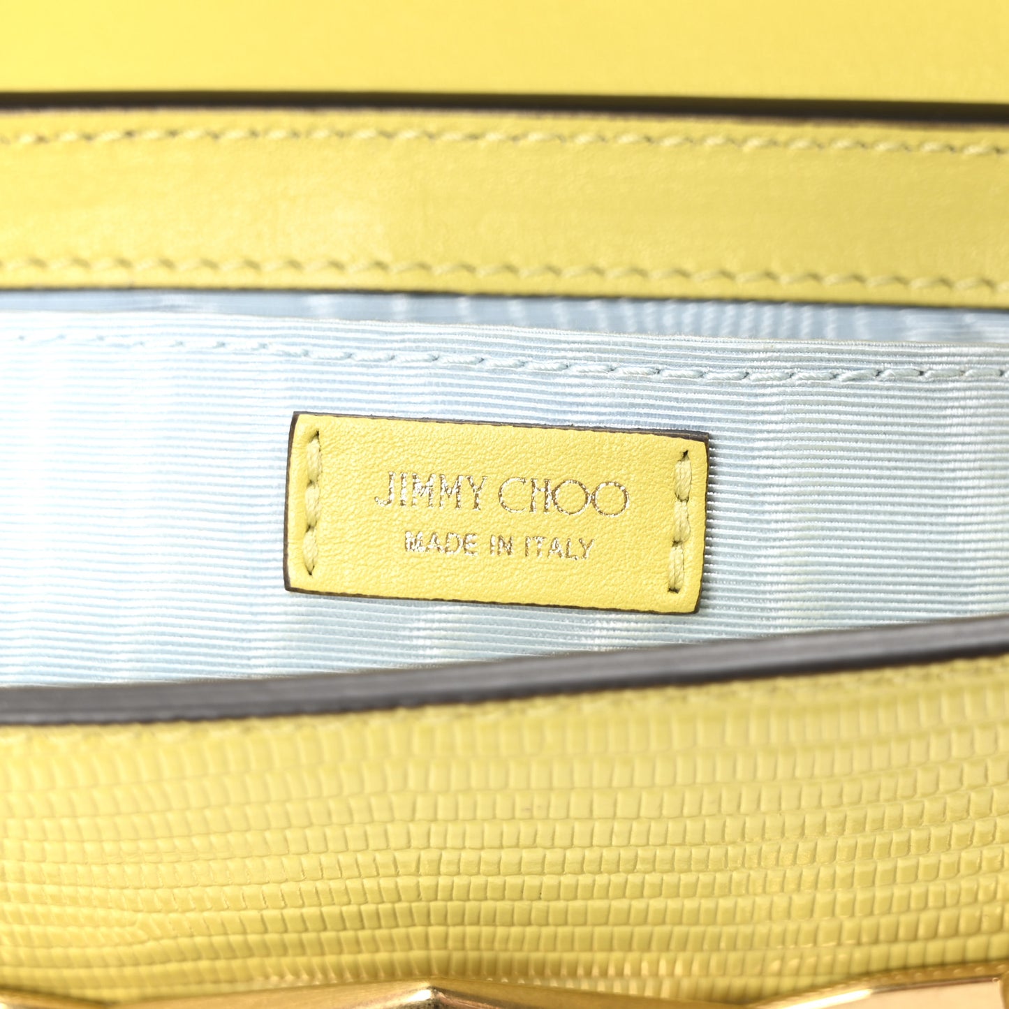 Lizard Embossed Diamond Shoulder Bag Yellow