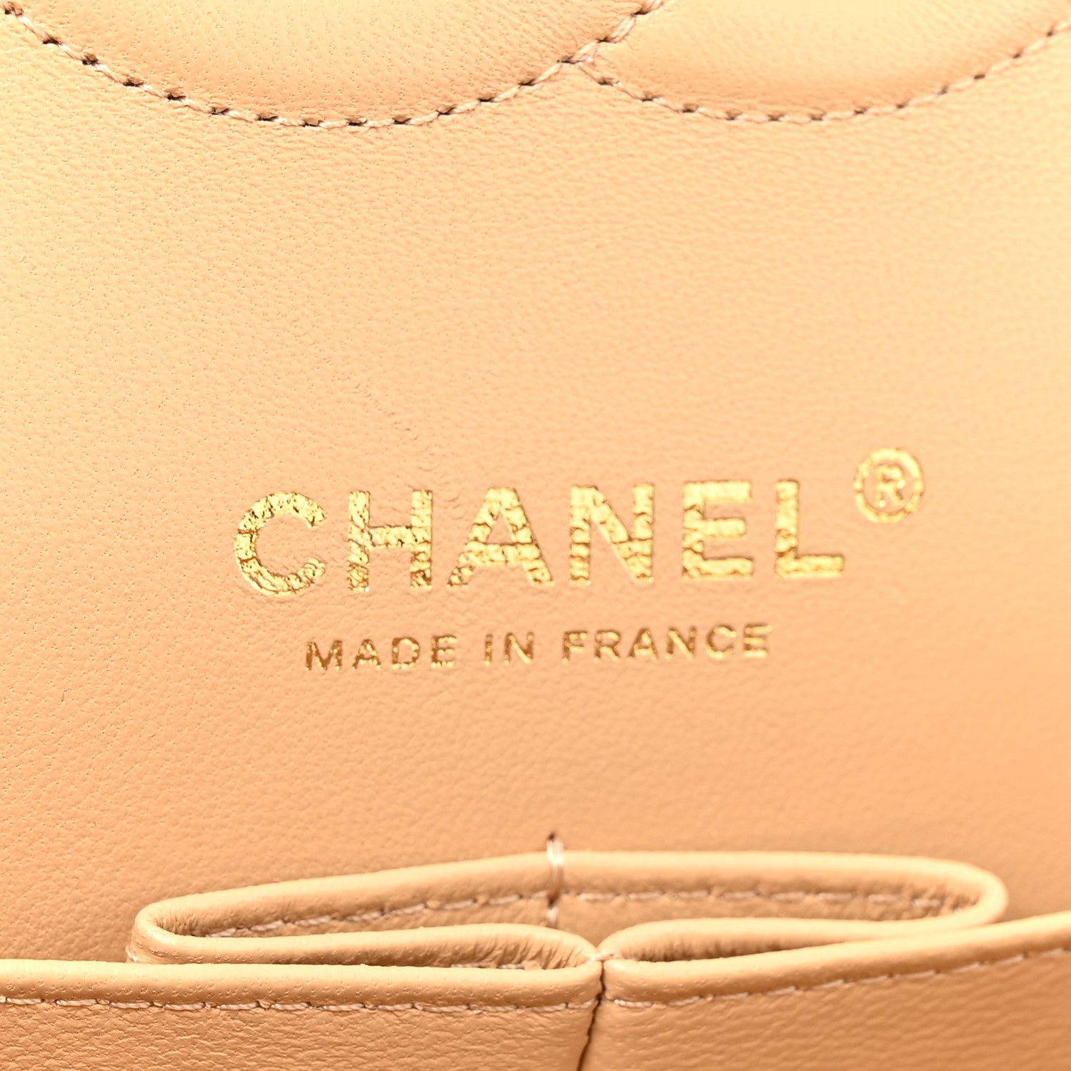 Chanel Lambskin Quilted Medium Double Flap Beige Black 6 of 10