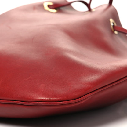 Saint Laurent Calfskin Paris VII Medium Flat Hobo Red 12 of 13