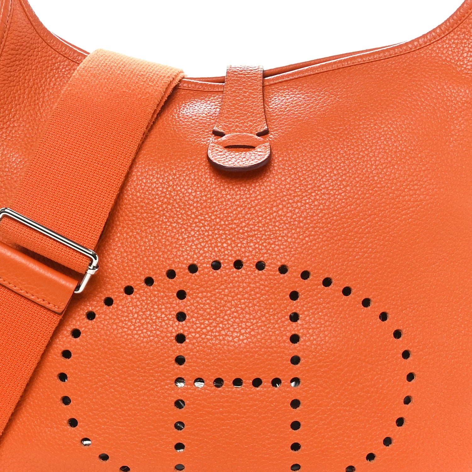 Hermes Taurillon Clemence Evelyne III GM Orange 8 of 10