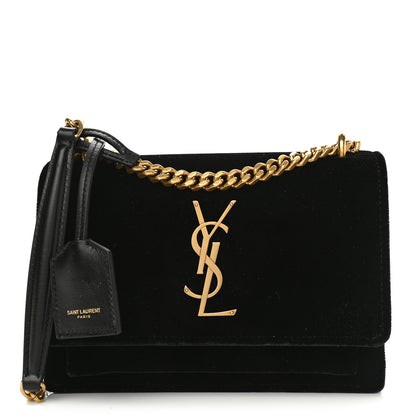 Saint Laurent Velvet Small Monogram Sunset Black 1 of 8