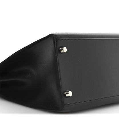 Hermes Veau Grain Lisse Kelly Sellier 28 Black 9 of 12