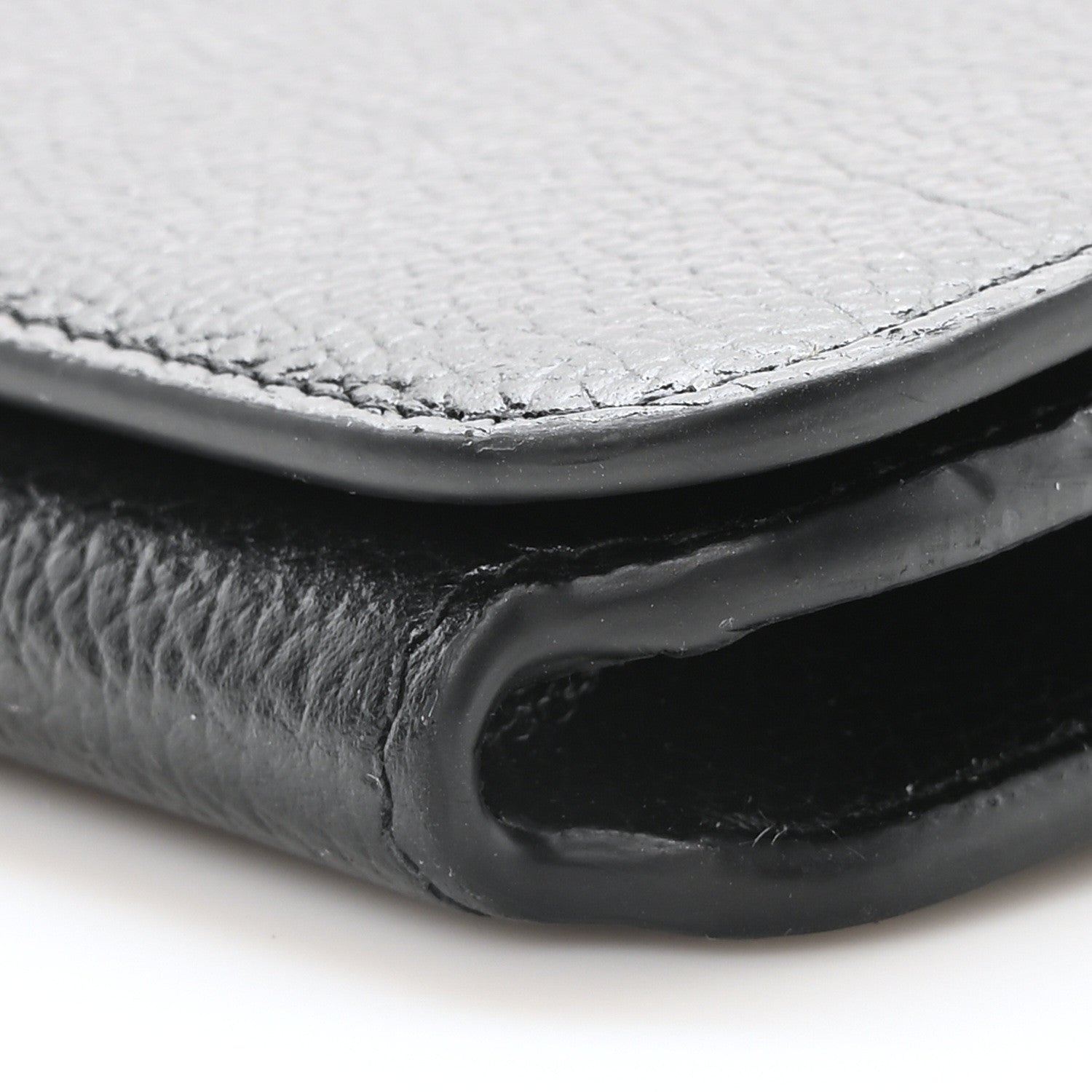 Balenciaga Grained Calfskin Logo Cash Phone Holder Wallet On Chain Black White 9 of 9