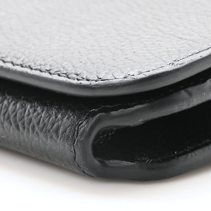 Balenciaga Grained Calfskin Logo Cash Phone Holder Wallet On Chain Black White 9 of 9